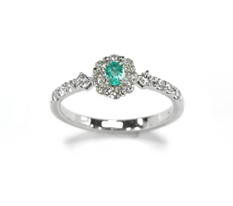 プラチナ パライバトルマリンリング 0.11ct ダイヤモンド取り巻き エタニティデザイン