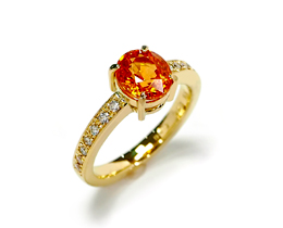 K18スぺサタイトガーネットリング 2.08ct