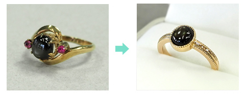 形見の指輪を普段使いにリフォーム|ミル打ちで蘇るブラックスターサファイアリング