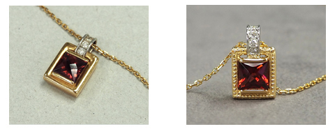 K18ガーネットネックレスをリフォーム |デザインをそのまま生かして、アンティーク風に