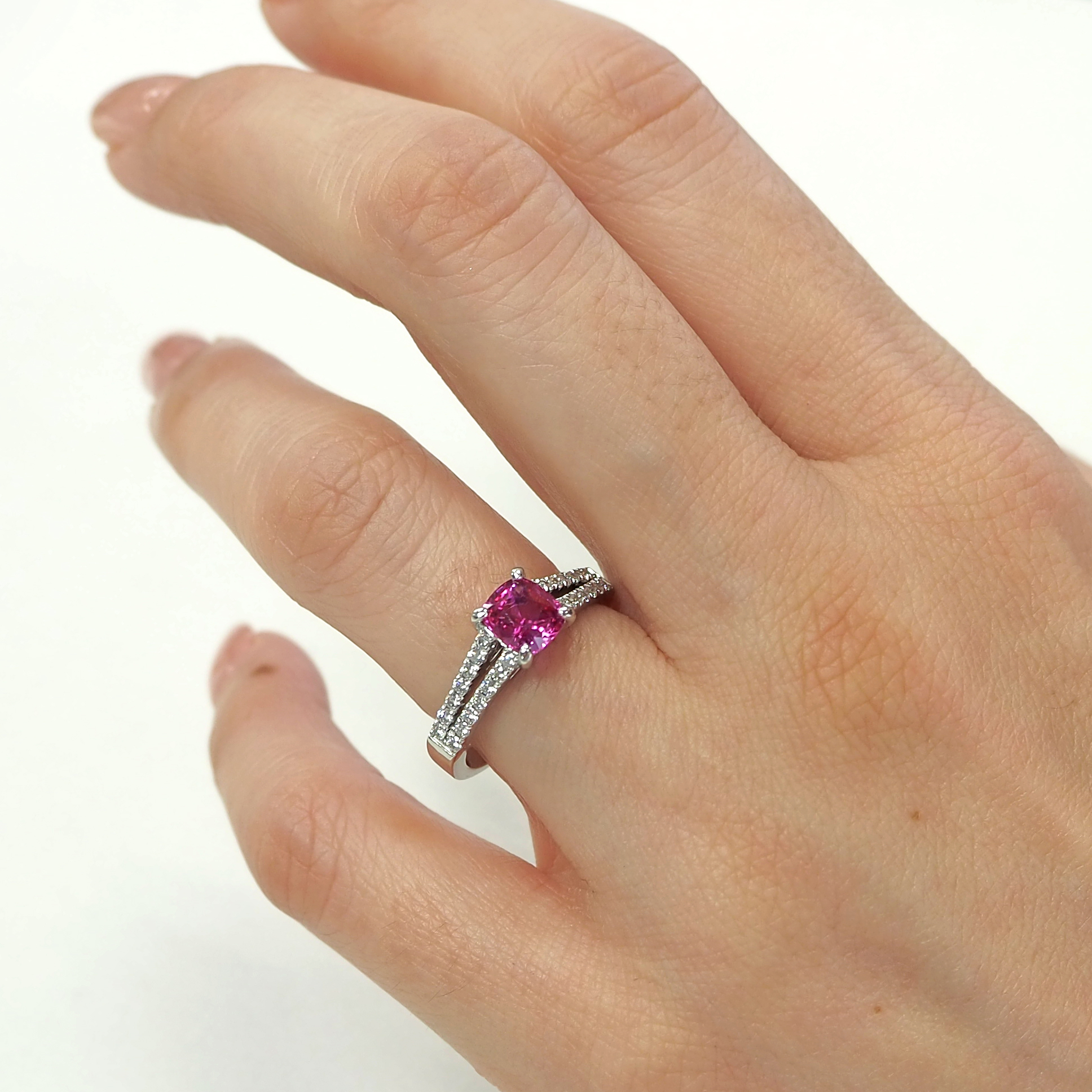 リング(指輪)プラチナ900 ダイヤ&ピンクサファイア リング 指輪