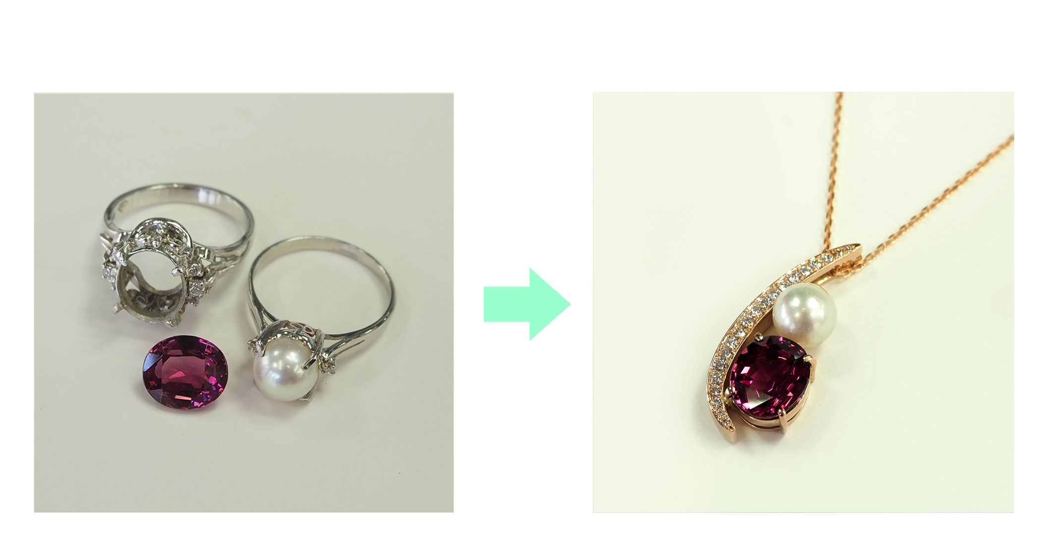 形見の指輪2つを、ひとつのネックレスにリフォーム|母と祖母の想いを受け継いで